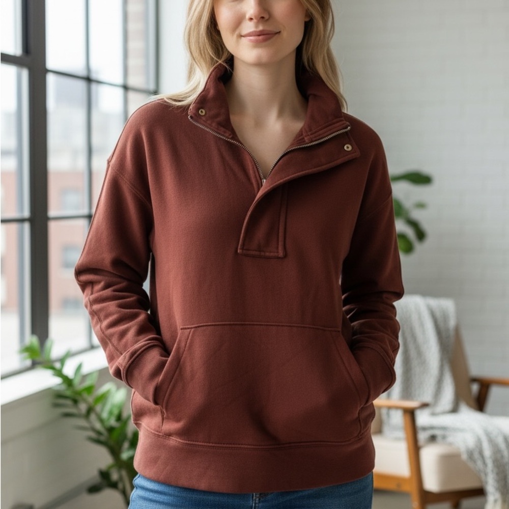 Women's Rust Brown Pullover Top